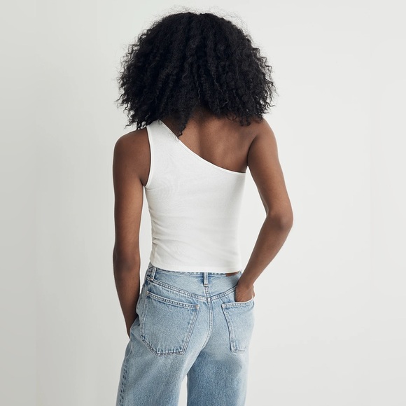 NWT Madewell Supima Rib One-Shoulder Tank in Size Medium - Picture 4 of 8